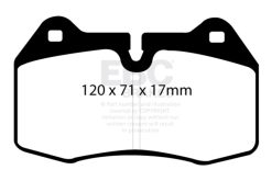 Alternative view of EBC 94-99 BMW M5 3.8 (E34) Yellowstuff Front Brake Pads