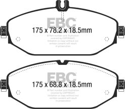 Alternative view of EBC 15+ Mercedes-Benz C300 (W205) 2.0 Turbo Yellowstuff Front Brake Pads