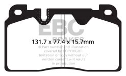 Alternative view of EBC 12+ Audi Q5 2.0 Turbo (Brembo) Yellowstuff Front Brake Pads