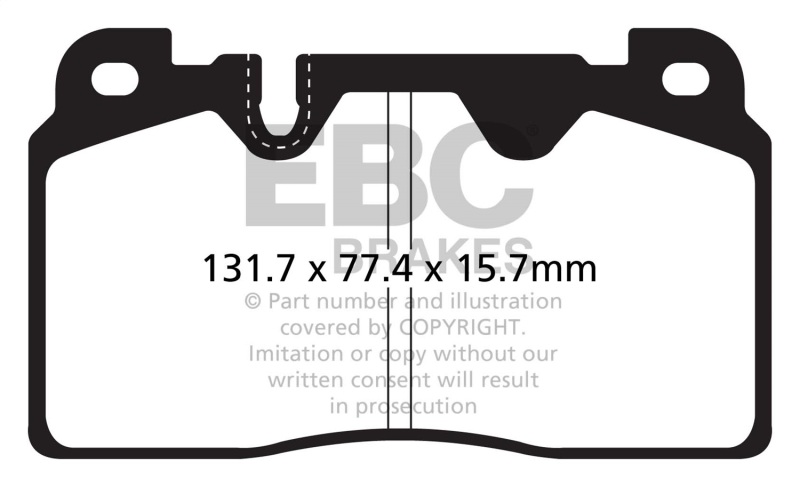 EBC 12+ Audi Q5 2.0 Turbo (Brembo) Yellowstuff Front Brake Pads - Image 2