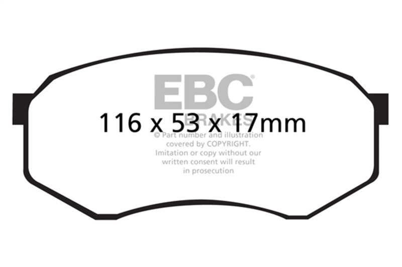 EBC 92-93 Toyota Pick-Up Extra Cab Yellowstuff Front Brake Pads - Image 2