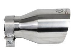 Alternative view of aFe Takeda Universal Exhaust Tip 3 IN Inlet x 5 IN Outlet x 9 IN L- Polished