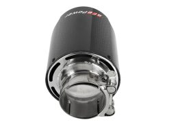 aFe MACH Force-Xp 304 SS Clamp-On Exhaust Tip 2.5in. Inlet / 4.5in. Outlet / 7in. L - Carbon Fiber - Image 4