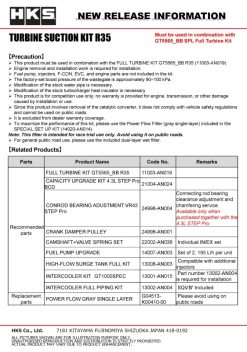 HKS TURBINE SUCTION KIT R35 - Image 3