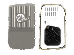 Alternative view of aFe POWER 18-25 Jeep Wrangler (JL) 850RE/8HP70/8HP75 Transmission Pan - Raw w/ Machined Fins