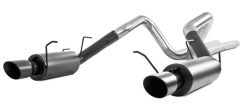 MBRP 11-14 Ford Mustang GT 5.0L 3in Cat Back Dual Split Rear Street Version 4in Tips - Black - Image 3