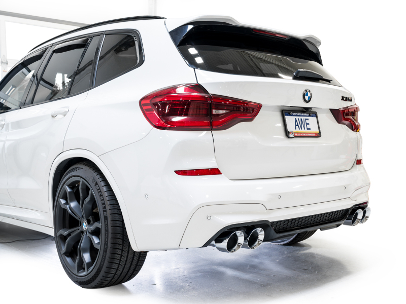 AWE Tuning 20-25 BMW X3 M/M Comp (F97) AWD SwitchPath Axle-Back Exhaust - Chrome Silver Tips - Image 4