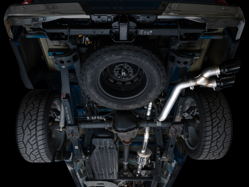 AWE 21-25 Ford F150 (14th Gen Reg Cab) Cat-Back Exhaust - 4.5in Dual Side Exit Diamond Black Tips - Image 13