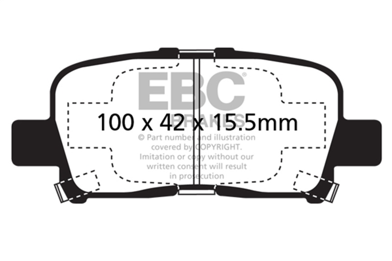 EBC 00-02 Acura MDX 3.5 Yellowstuff Rear Brake Pads - Image 2