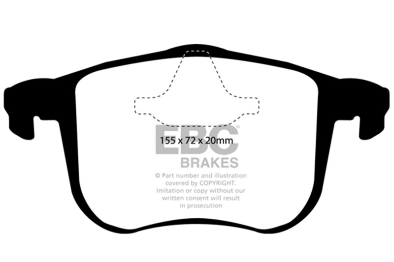 EBC 06-11 Saab 9-3 2.0 Turbo (Aero) Yellowstuff Front Brake Pads - Image 2