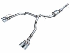 AWE Tuning 2021+ GMC Tahoe/Yukon 5.3L 0FG Split Rear Exit Catback Exhaust - Quad Chrome Silver Tips