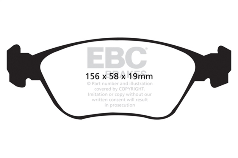 EBC 98-05 Volvo C70 2.3 Turbo T5 (16in Wheels) Yellowstuff Front Brake Pads - Image 2