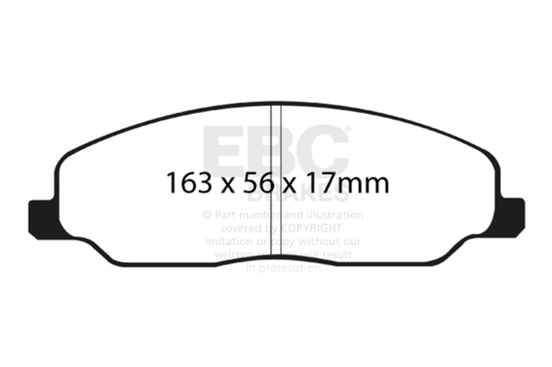 EBC 05-10 Ford Mustang 4.0 Yellowstuff Front Brake Pads - Image 2