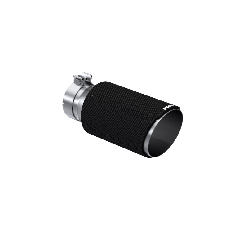 MBRP Universal Carbon Fiber Tip 6in OD/4in Inlet/12in L - Angle Cut Tip