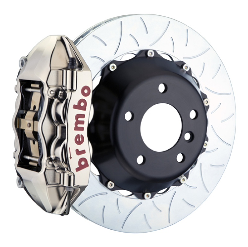 Brembo 07-18 Wrangler/Unlimited Rear GTR BBK 4 Piston Billet 380x28 2pc Rotor Slotted Type3- Nickel