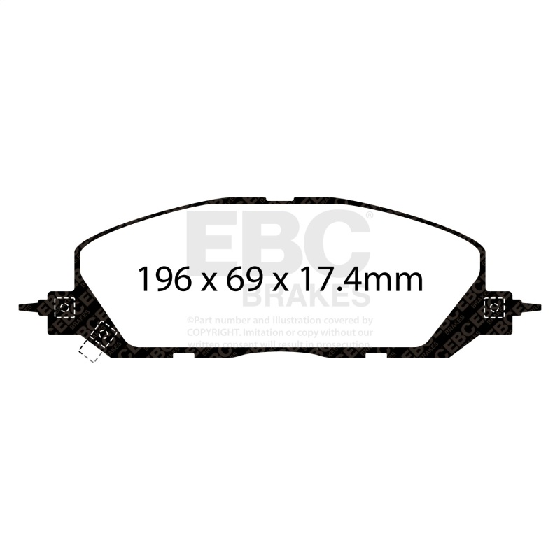 EBC 2019+ Ford Explorer ST 3.0TT Yellowstuff Front Brake Pads - Image 4