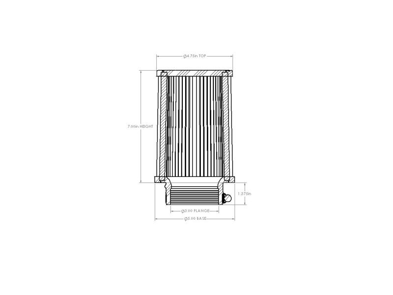 aFe POWER Universal Clamp-On Air Filter w/ D2 Dura-Dry Media - 3in F x 5in B x 4-3/4in T x 7in H - Image 6