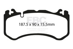 Alternative view of EBC 12+ Maserati Quattroporte 3.8 Twin Turbo Yellowstuff Front Brake Pads