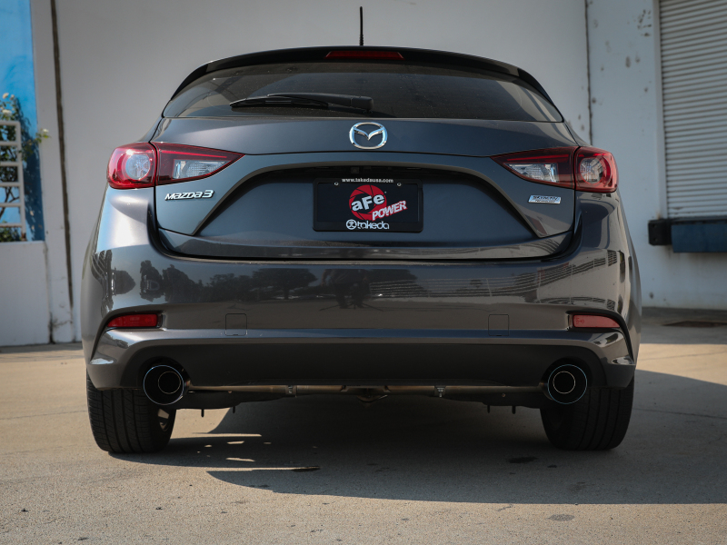 aFe Takeda 2-1/2in 304 SS Cat-Back Exhaust w/ Blue Flame Tips 14-18 Mazda 3 L4 2.0L/2.5L - Image 7