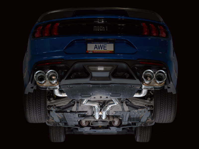 AWE Tuning 21-23 Ford Mustang Mach 1 SwitchPath Cat-Back Exhaust w/ Quad Chrome Silver Tips - Image 6