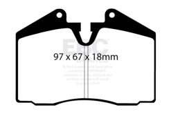 Alternative view of EBC 89-95 Ferrari 348 3.4 Yellowstuff Front and Rear Brake Pads