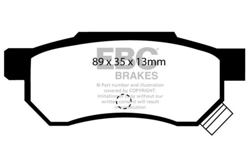 EBC 92-94 Acura Integra 1.7 Vtec Yellowstuff Rear Brake Pads - Image 2