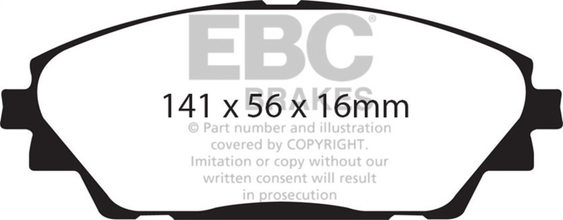 EBC 14+ Mazda 3 2.0 (Japan Build) Yellowstuff Front Brake Pads - Image 2