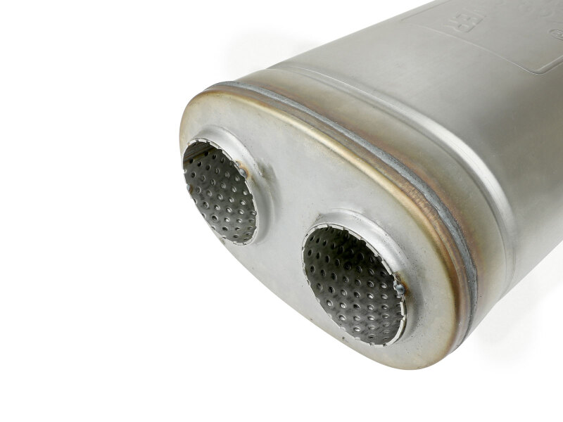 aFe MACH Force-Xp Muffler 2-1/2 IN Dual Inlet/Dual Outlet 5 IN H x 8 IN W x 18 IN L - Oval Body - Image 4