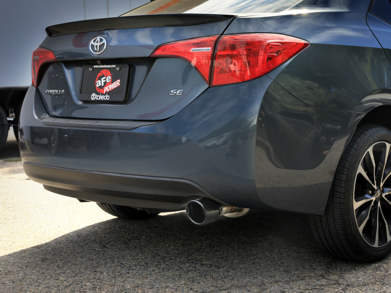 aFe 14-19 Toyota Corolla 1.8L Takeda 2.5in 304SS Axle-Back Exhaust w/ Black Tip - Image 3