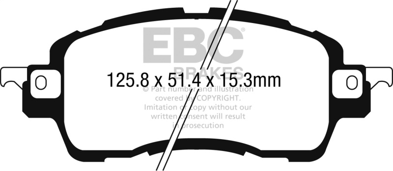 EBC 2016 Scion IA 1.5L Yellowstuff Front Brake Pads - Image 2