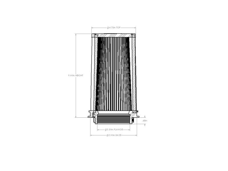 aFe Momentum Intake Replacement Air Filter w/ D2 Dura-Dry Media 3-1/2in F x5in B x4-3/4in T x9inH - Image 6