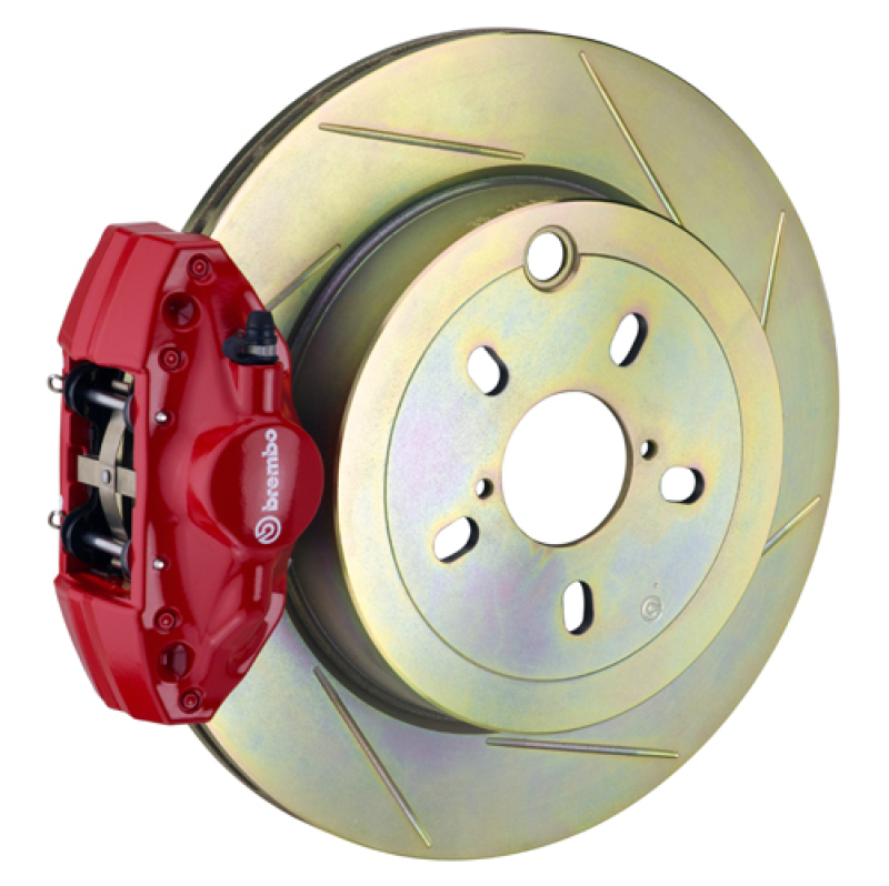 Brembo 12-16 FRS Exc w/ Elec Park Brake Rr GT BBK 2 Pis Cast 2pc 316 x20 1pc Rtr Slot Type1-Red
