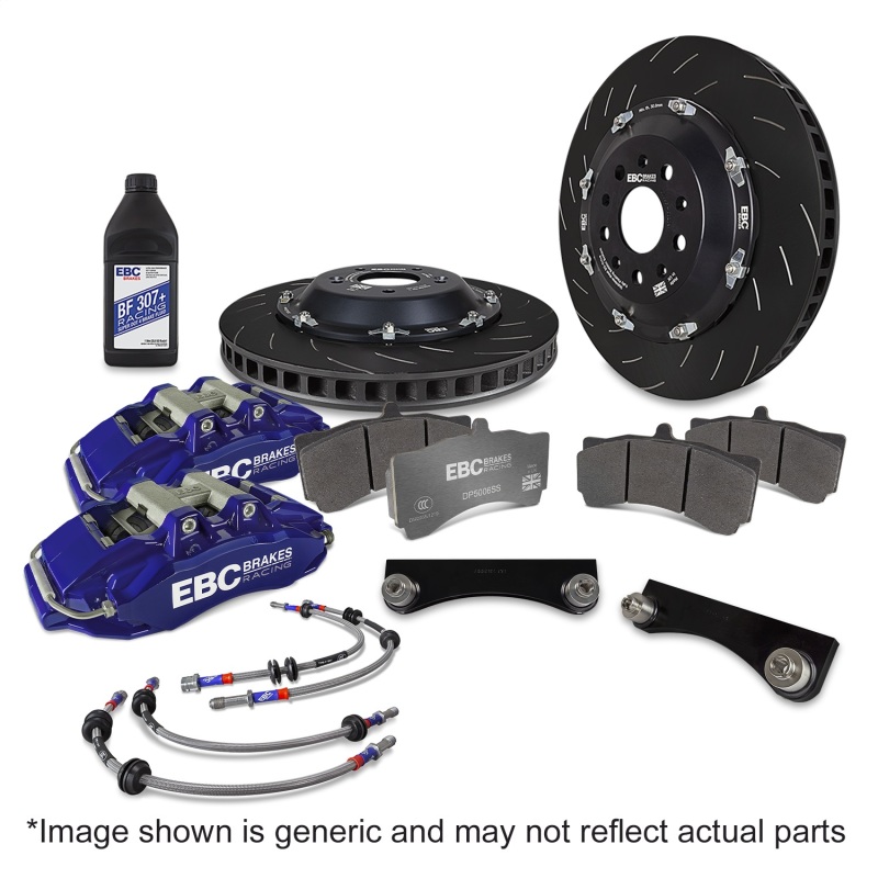 EBC Racing 03-09 Nissan 350Z 3.5L Blue Apollo-6 Calipers 355mm Rotors Front Big Brake Kit