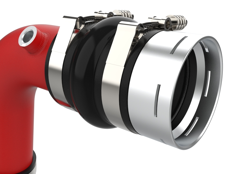aFe 23-24 Ford Diesel Trucks V8-6.7L (td) BladeRunner Aluminum Hot and Cold Charge Pipe Kit - Red - Image 5
