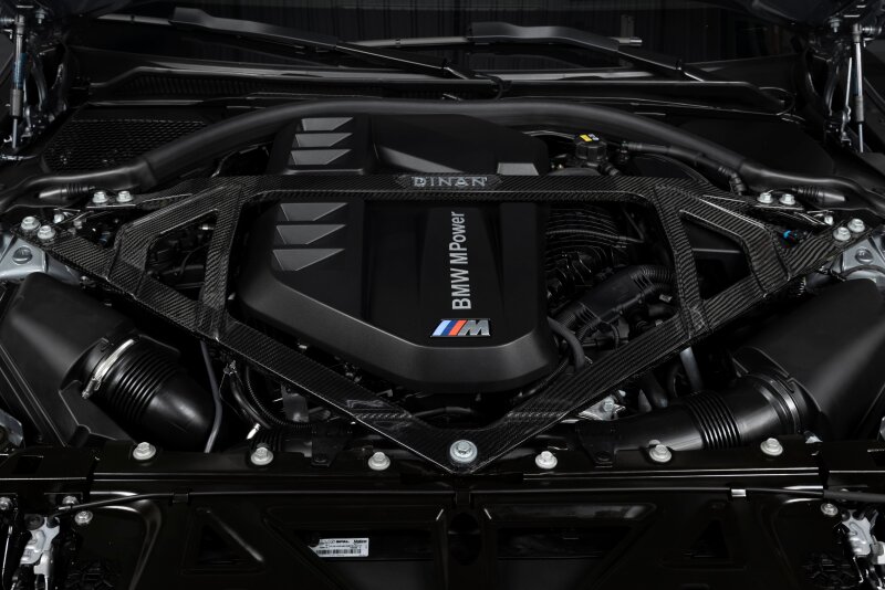 Dinan 21-27 BMW M2/M3/M4 (G80/G82/G83/G87) Gloss Carbon Fiber Strut Tower Brace - Front - Image 2