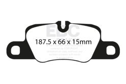 Alternative view of EBC 12-15 Porsche 911 (991) (Cast Iron Rotor only) 3.8 Carrera S Yellowstuff Rear Brake Pads