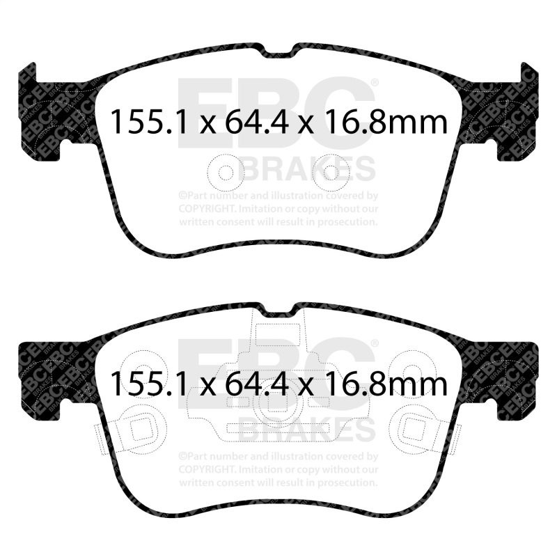 EBC 2021+ Ford Bronco Sport 1.5T Greenstuff Front Brake Pads