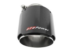aFe MACH Force-Xp 304 SS Clamp-On Exhaust Tip 2.5in. Inlet / 4.5in. Outlet / 7in. L - Carbon Fiber - Image 3