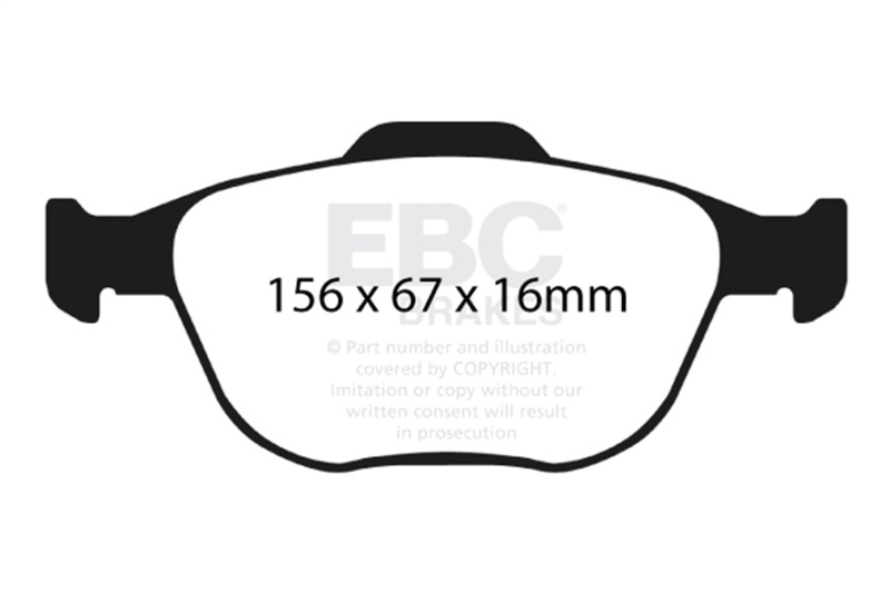 EBC 02-04 Ford Focus SVT 2.0L Bluestuff Front Brake Pads - Image 4