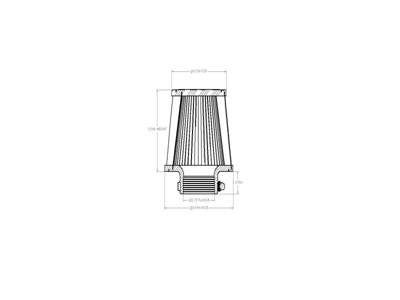 aFe POWER Universal Clamp-On Air Filter w D2 Dura-Dry Media 2-3/4in F x 6in B x 4-3/4in T x 5inH - Image 6