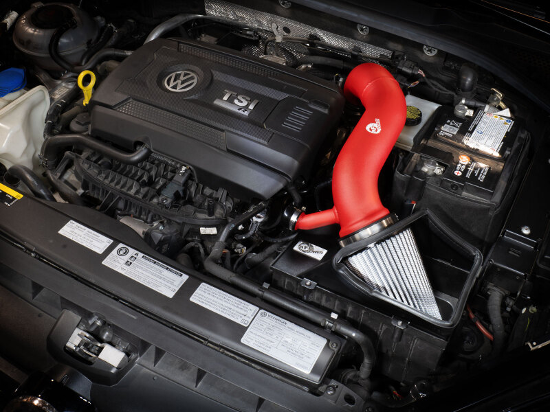 aFe Rapid 15-21 VW GTI L4 2.0L Induction Red Edition Cold Air Intake System w/ Pro DRY S Filter - Image 7