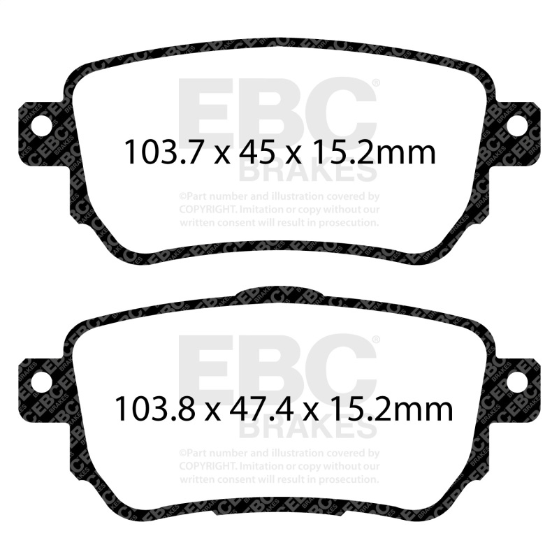 EBC 2018+ Nissan Leaf Electric (w/283mm Front Rotors) Rear Ultimax Brake Pads