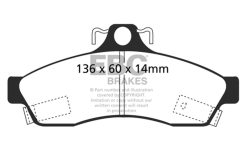 Alternative view of EBC 92-96 Chevrolet Caprice 4.3 Police Yellowstuff Rear Brake Pads