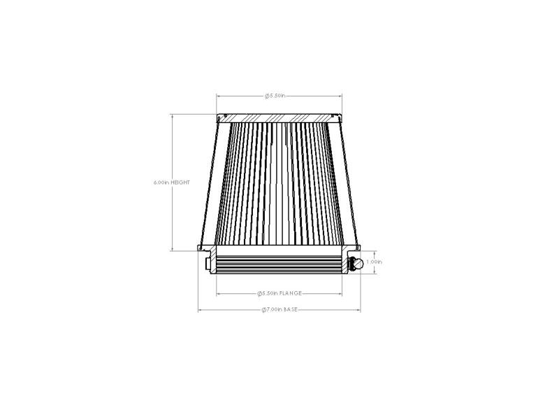 aFe Magnum FORCE Intake Repl. Filter w/ D2 Dura-Dry Media - 5-1/2in F x 7in B x 5-1/2in T x 6in H - Image 6