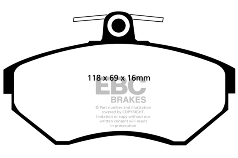 EBC 97-02 Volkswagen Cabriolet 2.0 Yellowstuff Front Brake Pads - Image 2
