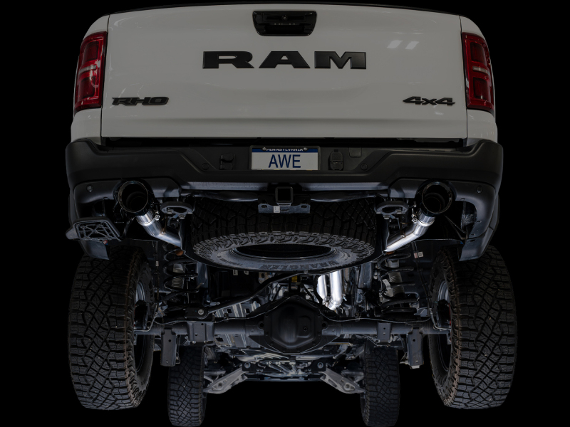 AWE Tuning 2025+ RAM 1500 RHO 3.0 I6 TT 0FG Dual Rear Exit Cat-Back Exhaust - Diamond Black Tips - Image 13