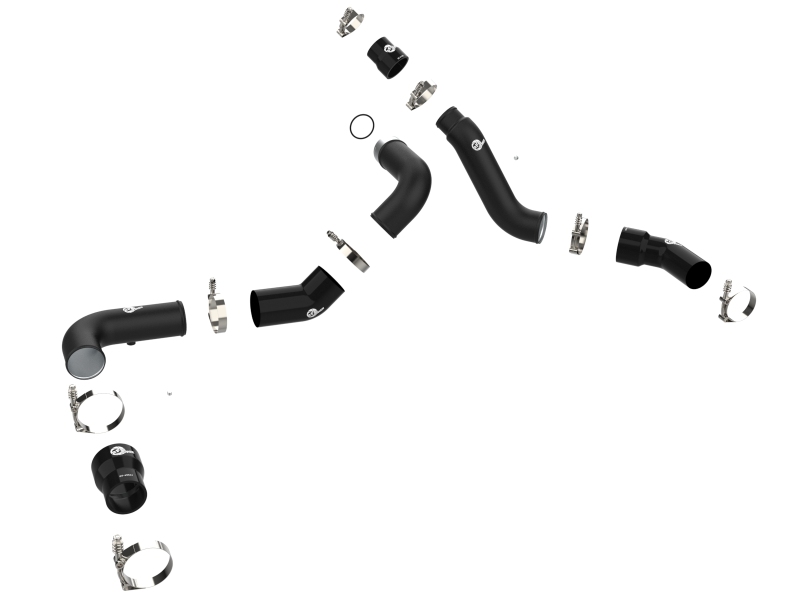aFe 16-19 RAM 1500 V6 3.0L (TD) BladeRunner 3in Aluminum Hot & Cold Charge Pipe Kit - Black - Image 2