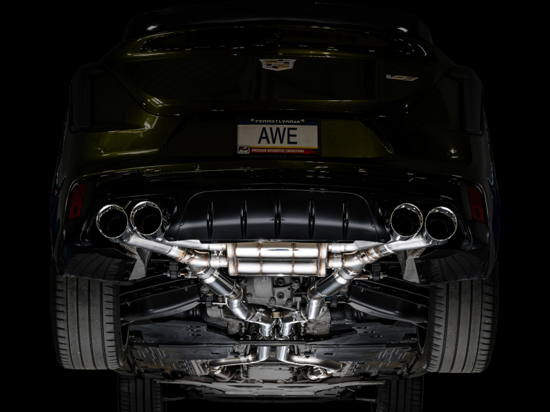 AWE Tuning 2021+ Cadillac CT4-V Blackwing SwitchPath Exhaust - Chrome Silver Tips - Image 13