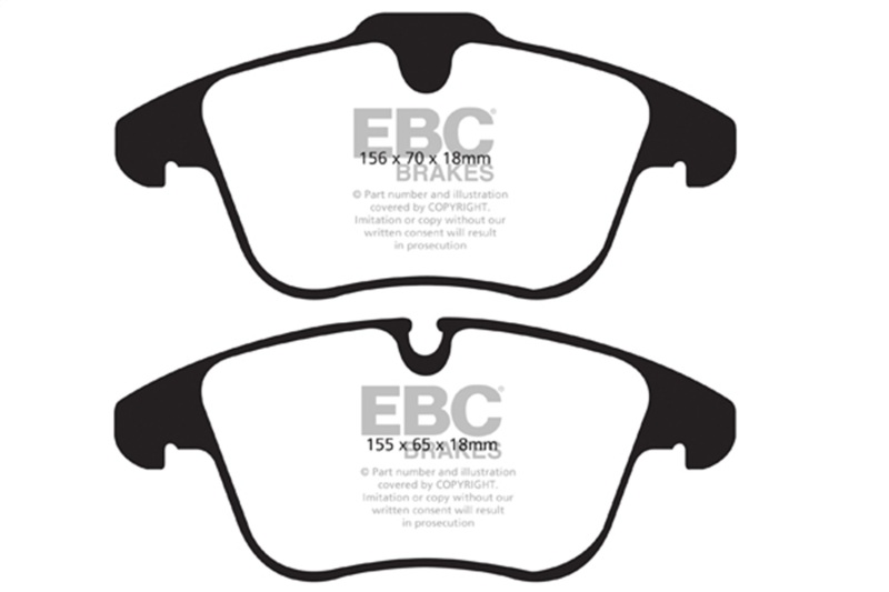 EBC 13-15 Jaguar XF 2.0 Turbo Yellowstuff Front Brake Pads - Image 2