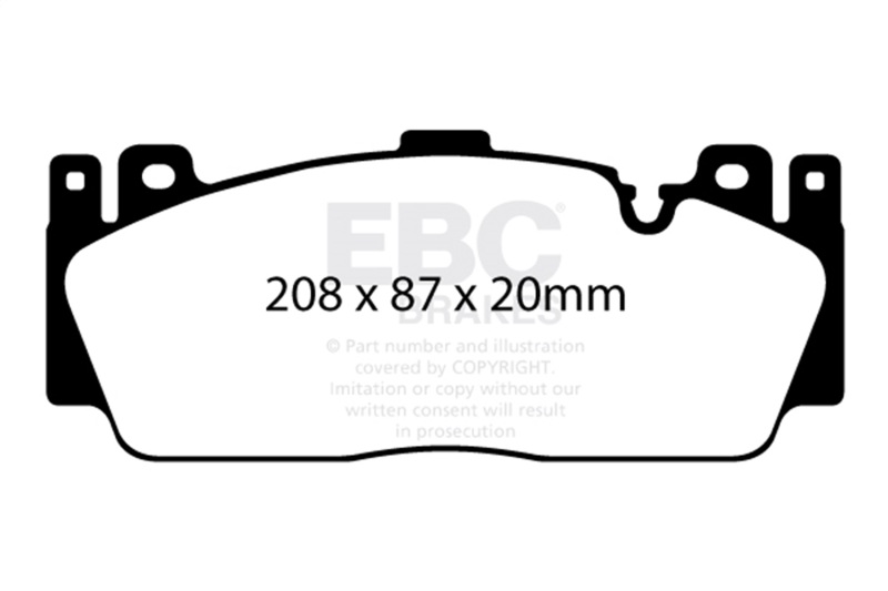 EBC 12+ BMW M5 4.4 Twin Turbo (F10) Yellowstuff Front Brake Pads - Image 2